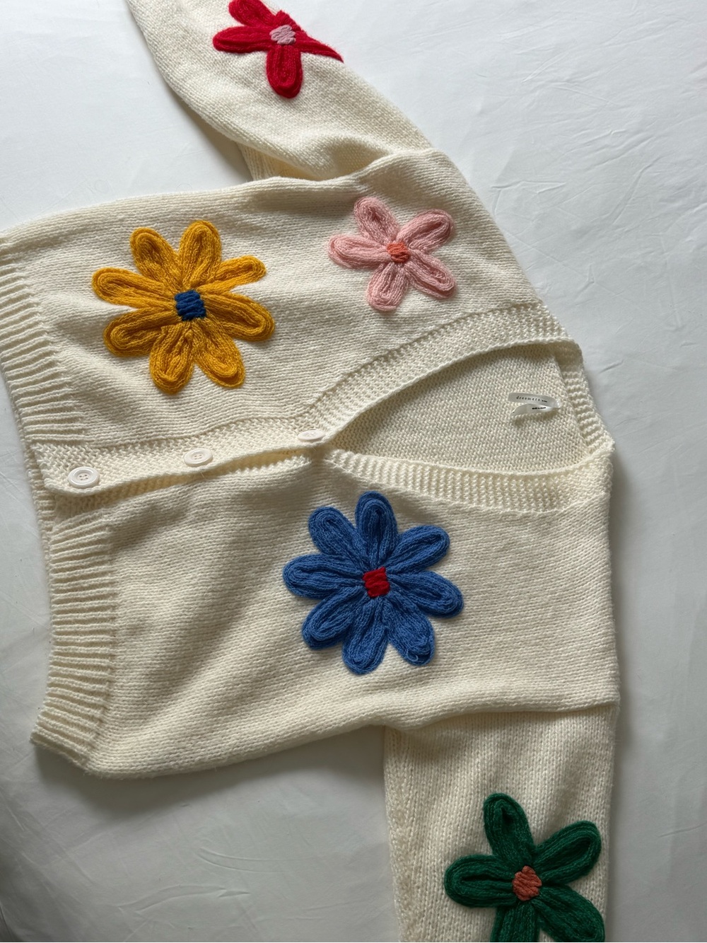 Dreamers Cream Cardigan with Flowers